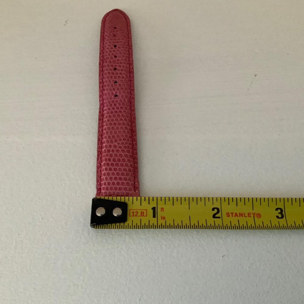 MICHELE pink lizard watch band and velvet case. - Picture 6 of 7